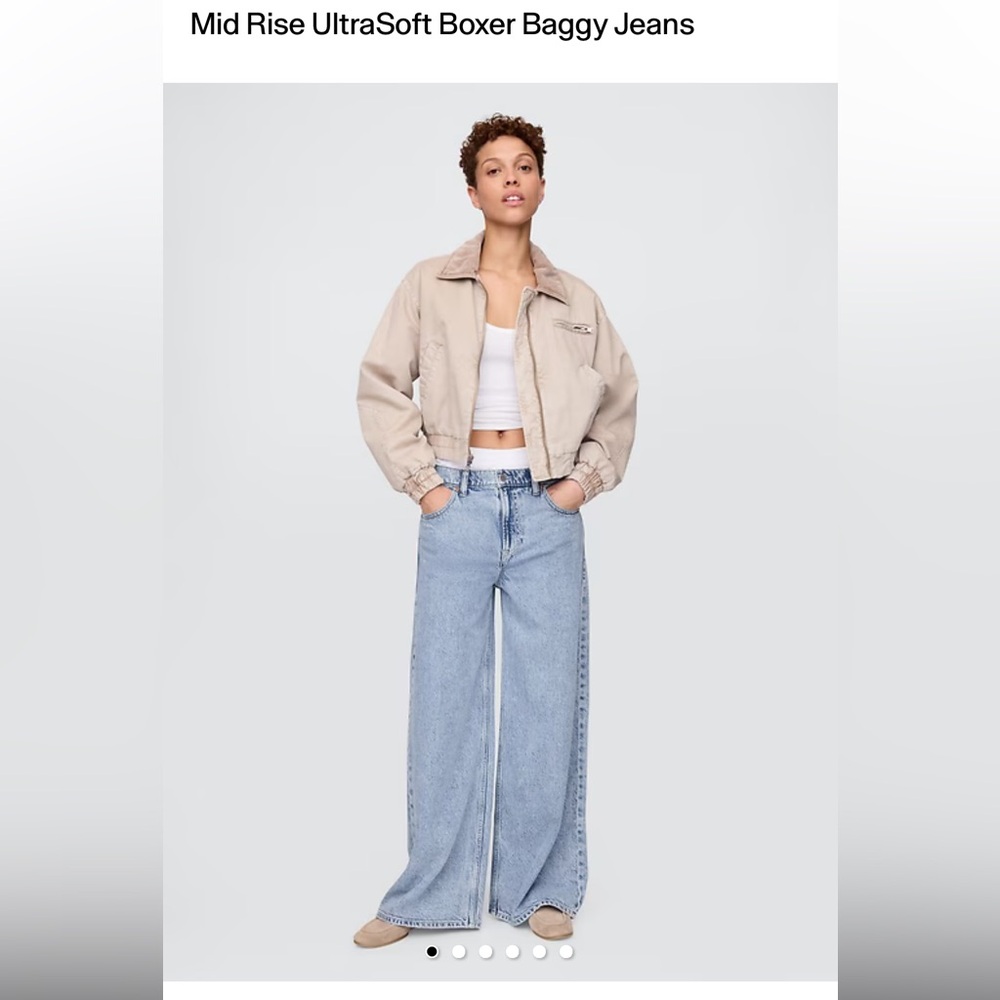 GAP midrise ultra soft mid rise, baggy jeans